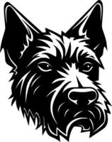 Écossais terrier - noir et blanc isolé icône - illustration vecteur