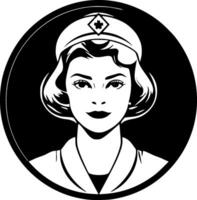 infirmière, noir et blanc illustration vecteur
