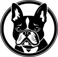 français bouledogue, noir et blanc illustration vecteur