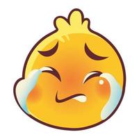 emoji drôle, émoticône expression du visage qui pleure médias sociaux vecteur