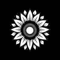 tournesol - noir et blanc isolé icône - illustration vecteur