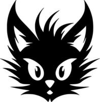 chat - noir et blanc isolé icône - illustration vecteur