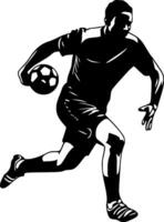 Football - noir et blanc isolé icône - illustration vecteur