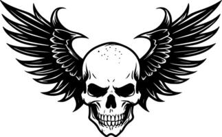 crâne avec ailes - minimaliste et plat logo - illustration vecteur