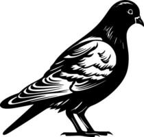 Pigeon - minimaliste et plat logo - illustration vecteur