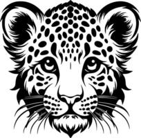 léopard bébé - minimaliste et plat logo - illustration vecteur