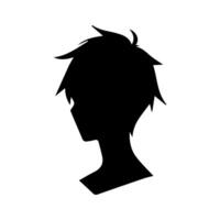 Jeune homme anime style personnage . manga anime garçon combattant cheveux visages dessin animé visage Jeune homme anime style personnage illustration conception vecteur