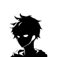 Jeune homme anime style personnage . manga anime garçon combattant cheveux visages dessin animé visage Jeune homme anime style personnage illustration conception vecteur