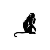 silhuette singe animal images et blanc Contexte vecteur