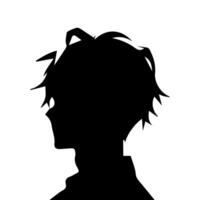 Jeune homme anime style personnage . manga anime garçon combattant cheveux visages dessin animé visage Jeune homme anime style personnage illustration conception vecteur