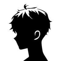 anime tête silhouette, homme anime style vecteur