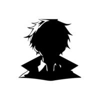 anime tête silhouette illustration avec le objet de une cool Jeune homme vecteur