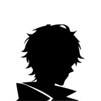 Jeune homme anime style personnage . manga anime garçon combattant cheveux visages dessin animé visage Jeune homme anime style personnage illustration conception vecteur