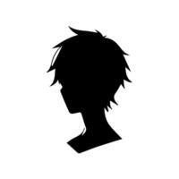 Jeune homme anime style personnage . manga anime garçon combattant cheveux visages dessin animé visage Jeune homme anime style personnage illustration conception vecteur