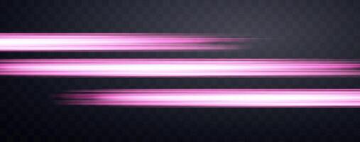la vitesse des rayons, rapidité lumière néon couler, Zoom dans mouvement effet, rose lueur la vitesse lignes, coloré lumière les sentiers, rayures. vecteur