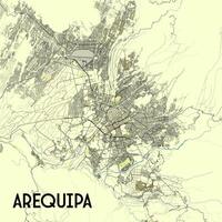 Arequipa Pérou carte affiche art vecteur