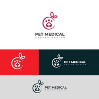 Créatif animal de compagnie médical se soucier logo conception. vecteur