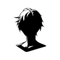 homme silhouette profil image anime style vecteur