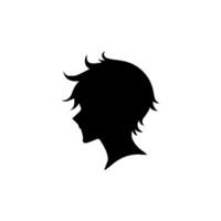 homme silhouette profil image anime style vecteur