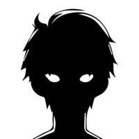 homme silhouette profil image anime style vecteur