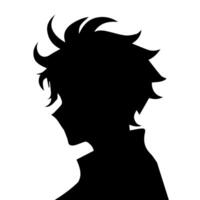 homme silhouette profil image anime style vecteur