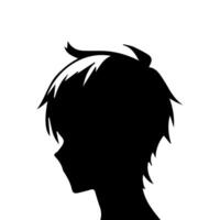 homme silhouette profil image anime style vecteur