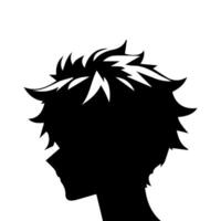 homme silhouette profil image anime style vecteur