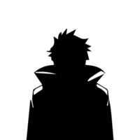 homme silhouette profil image anime style vecteur