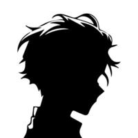 homme silhouette profil image anime style vecteur