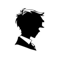 homme silhouette profil image anime style vecteur