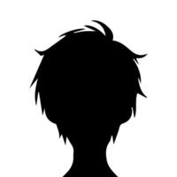 homme silhouette profil image anime style vecteur