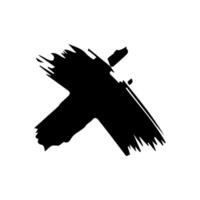 grunge lettre X dessiné à la main avec brosse vecteur