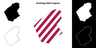 doddridge comté, Ouest Virginie contour carte ensemble vecteur