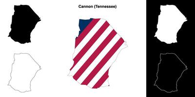 canon comté, Tennessee contour carte ensemble vecteur