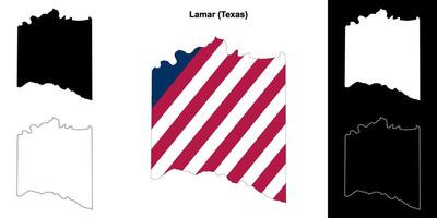 lamar comté, Texas contour carte ensemble vecteur