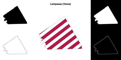 lampasas comté, Texas contour carte ensemble vecteur