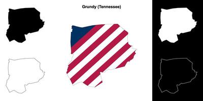 sale comté, Tennessee contour carte ensemble vecteur