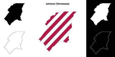 johnson comté, Tennessee contour carte ensemble vecteur