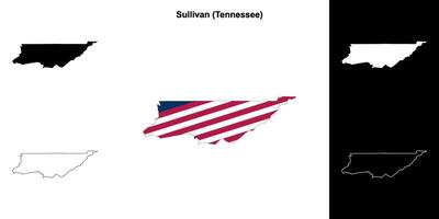 Sullivan comté, Tennessee contour carte ensemble vecteur