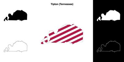 tipton comté, Tennessee contour carte ensemble vecteur