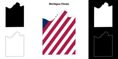 montague comté, Texas contour carte ensemble vecteur