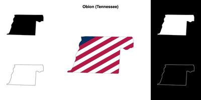 Obion comté, Tennessee contour carte ensemble vecteur