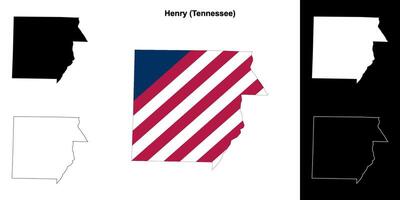 Henri comté, Tennessee contour carte ensemble vecteur