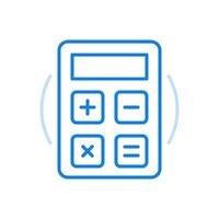 calculatrice ligne icône. électronique l'informatique dispositif pour éducatif et financier départements. vecteur