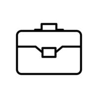 noir ligne icône affaires valise isolé sur blanc Contexte vecteur