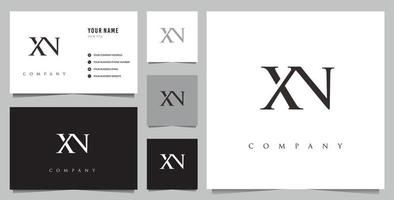 logo xn initial et carte de visite vecteur