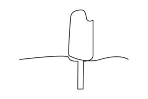 continu ligne dessin de la glace crème. été aliments. la glace crème . vecteur