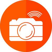 caméra glyphe rouge cercle icône vecteur