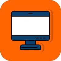 écran rempli Orange Contexte icône vecteur