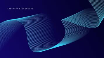 foncé bleu abstrait Contexte avec embrasé vague lignes. futuriste Contexte moderne concept technologie. illustration vecteur